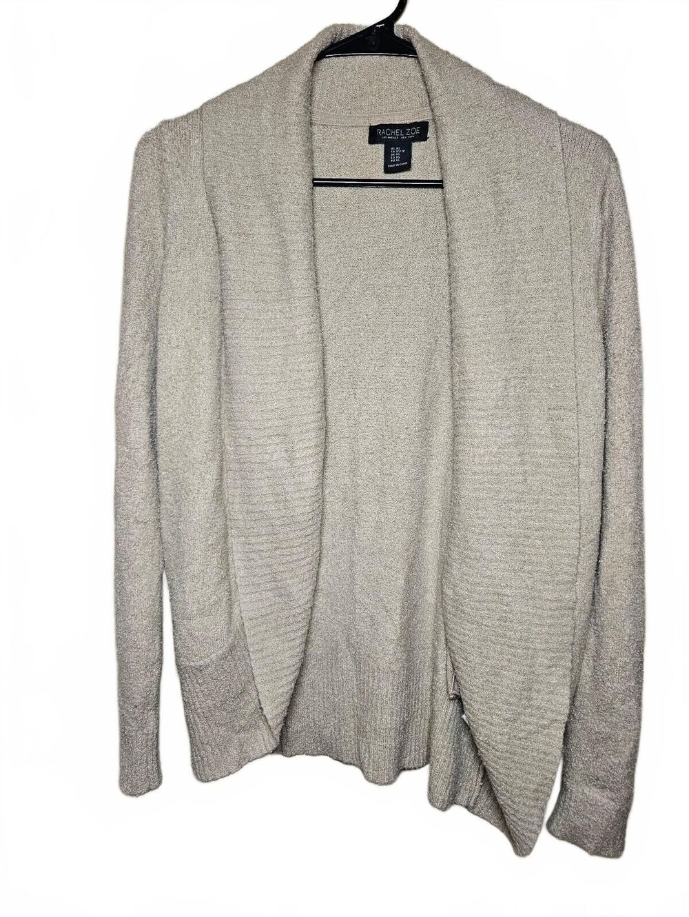 Rachel Zoe Beige Open Front Cardigan Sweater, Size XS